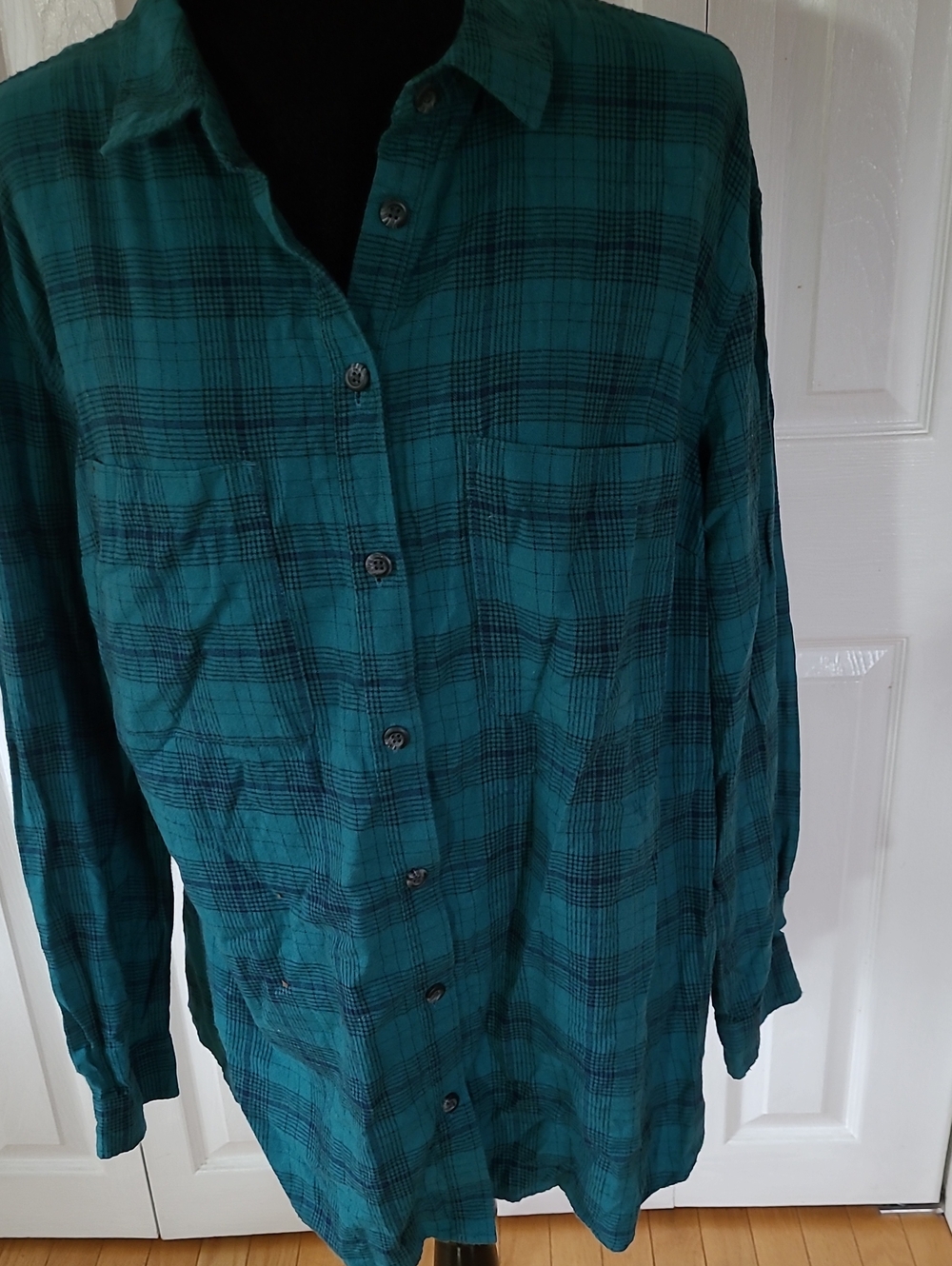 Ava & Viv Teal Plaid Shirt